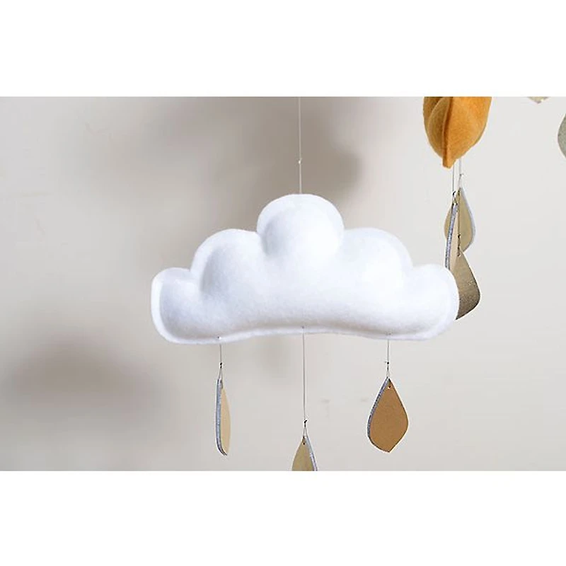 Cloud Mobile - Ocher, White & Light Grey