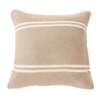 Brunelli Hudson Taupe Knit Decorative Pillow