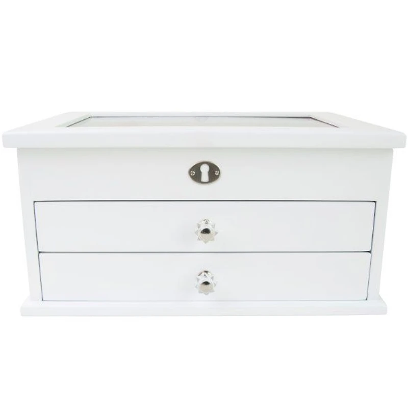 Mele and Co Large Lili Glass Top Jewellery Box