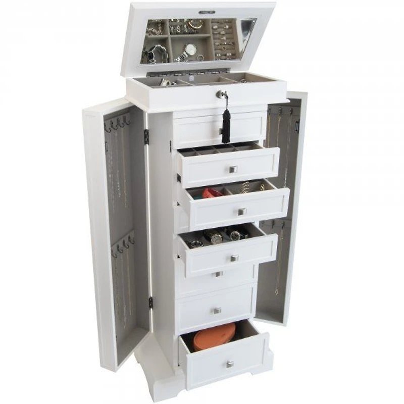 Armoire à bijoux en bois « Olympia » par Mele and Co - Noyer foncé