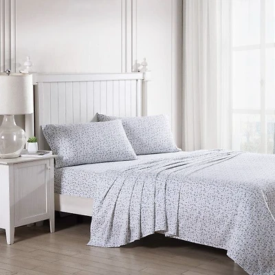 Laura Ashley Bramble Vine Ensemble de draps en coton, pervenche/sauge