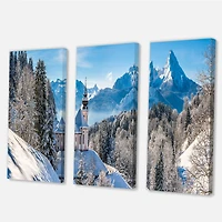Winter in the Bavarian Alps Wall Art - 3 Panels