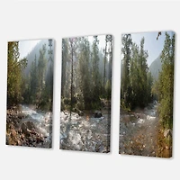 Mountain River Panorama 3 Canvas Wall Art