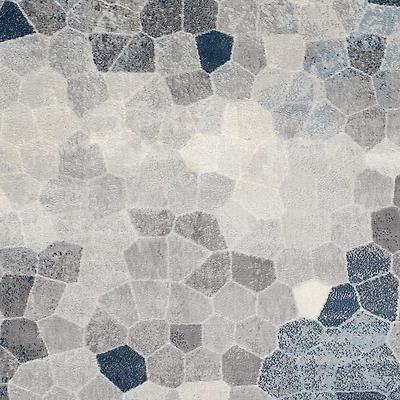 Joni Stone Mosaic Contemporary Indoor Runner Rug, Grey