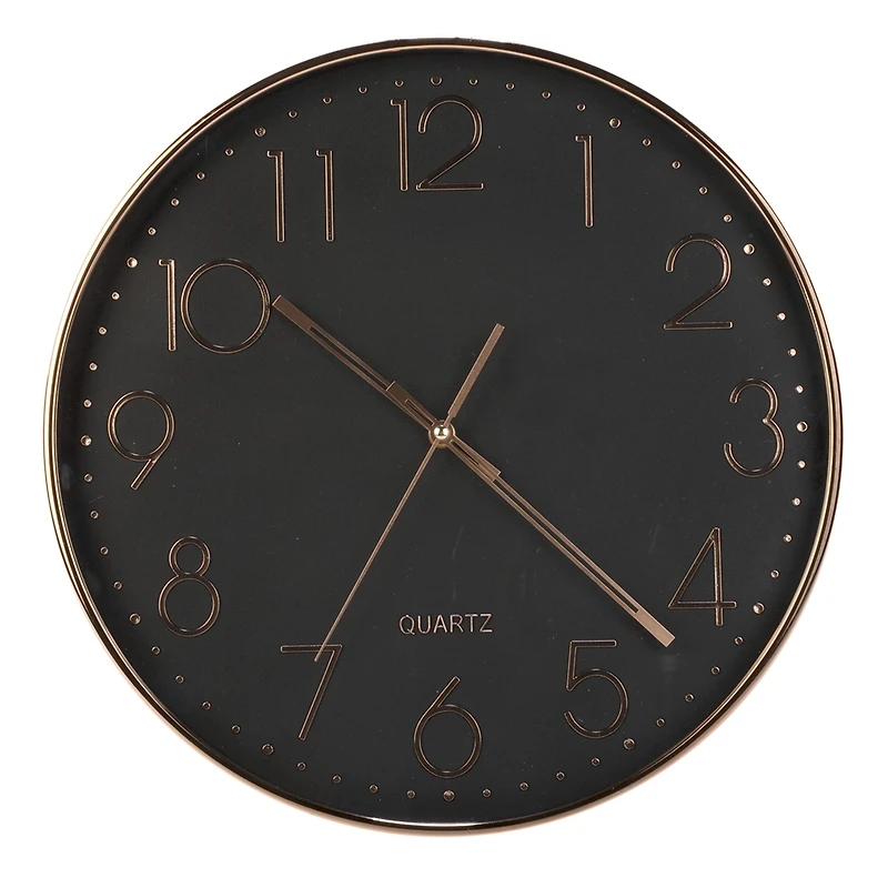 Rose Gold and Black Wall Clock