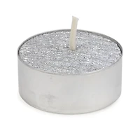 T-Light Candles, Set of 9 - Glitter Silver
