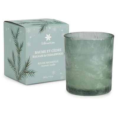 Bougie parfumée en verre vert