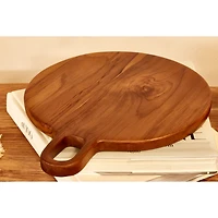 Round Teak Wood Tray  
