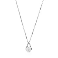 ELLE Sterling Silver & Cubic Zirconia Lock Pendant Necklace