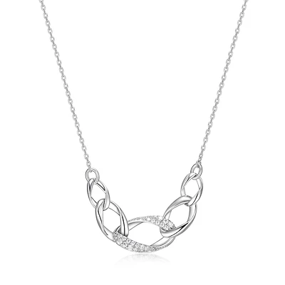 ELLE Sterling Silver & Cubic Zirconia Multi Link Necklace