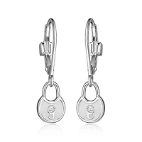 ELLE Sterling Silver & Cubic Zirconia Lock Earrings