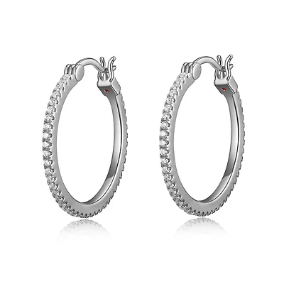 ELLE Sterling Silver & Cubic Zirconia Hoop Earrings