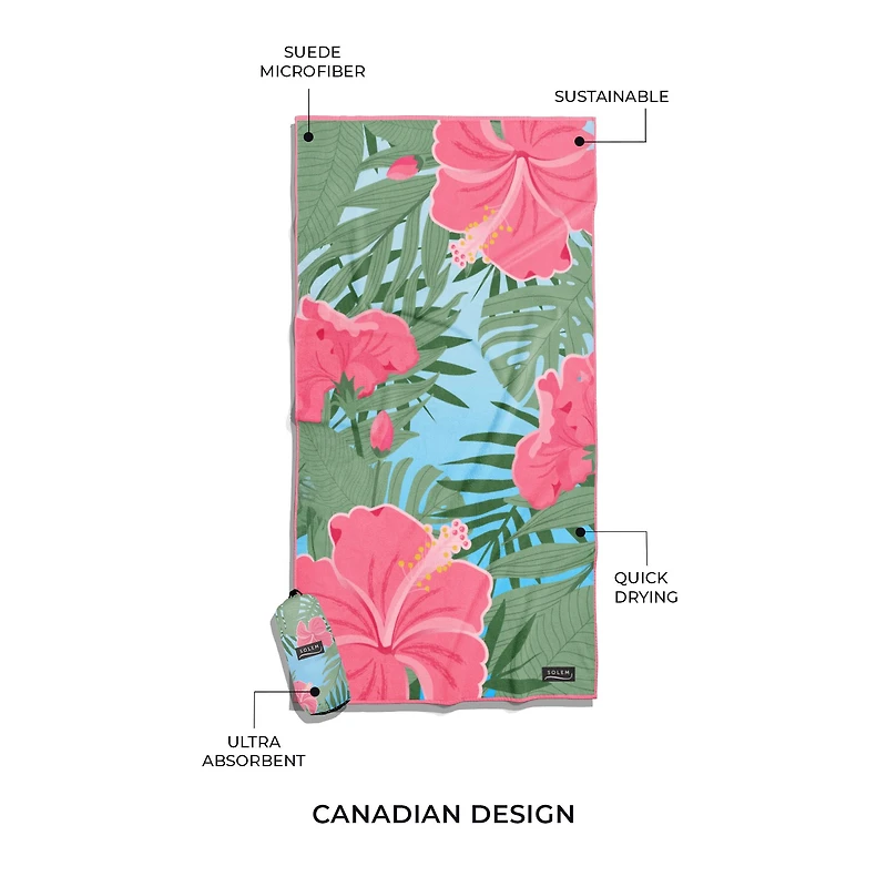 Microfiber Beach Towel - Island Blooms