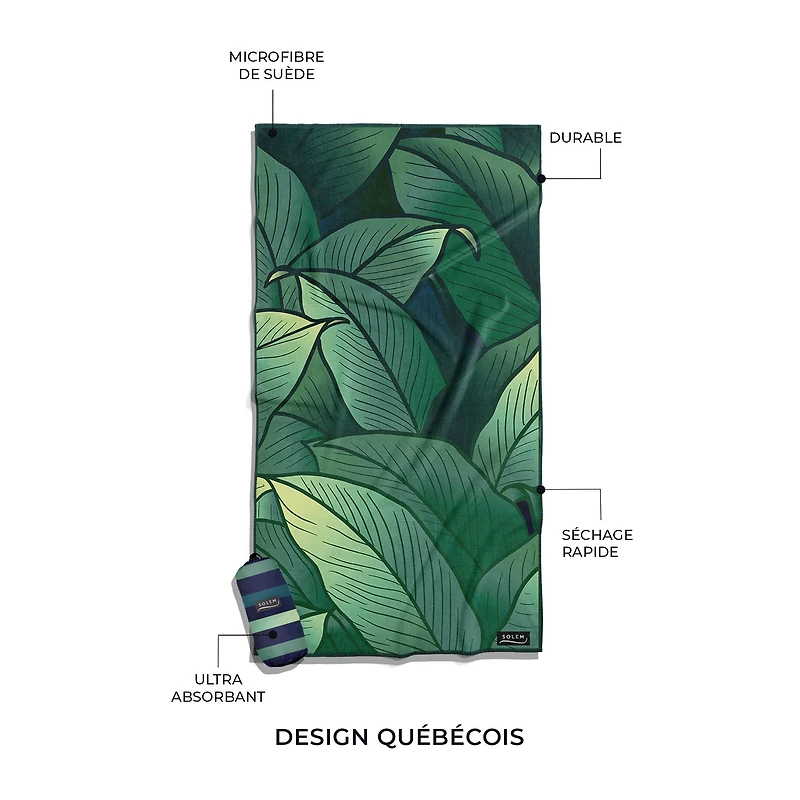 Serviette de plage en microfibre - Grandeur nature