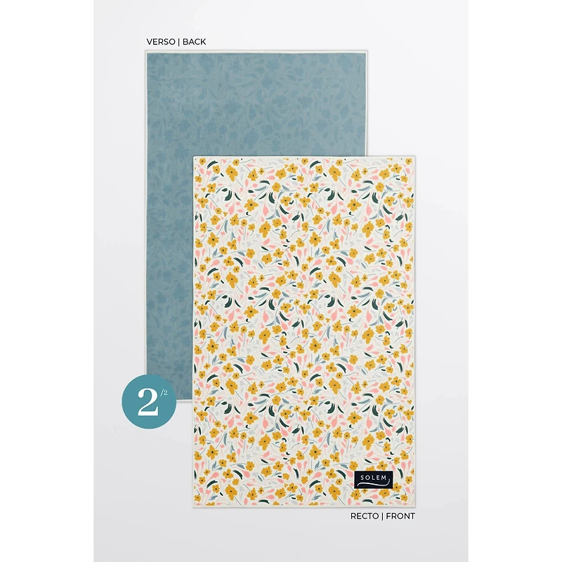 Linges à vaisselle en microfibre - Harmonie florale, ensemble de 2