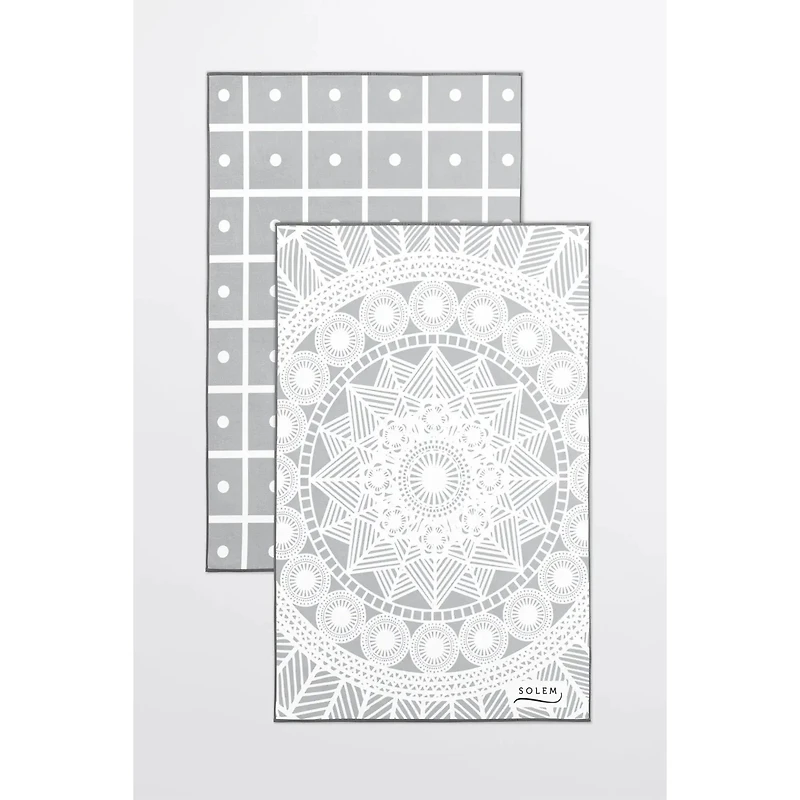 Microfiber Refined Dish Towels, Set of 2 - Grey