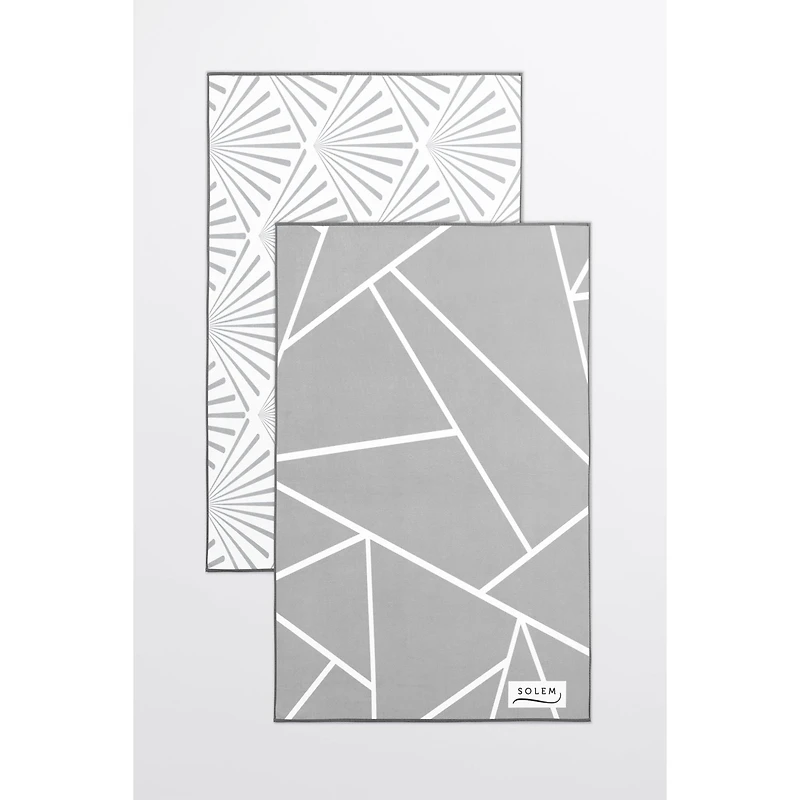 Microfiber Refined Dish Towels, Set of 2 - Grey