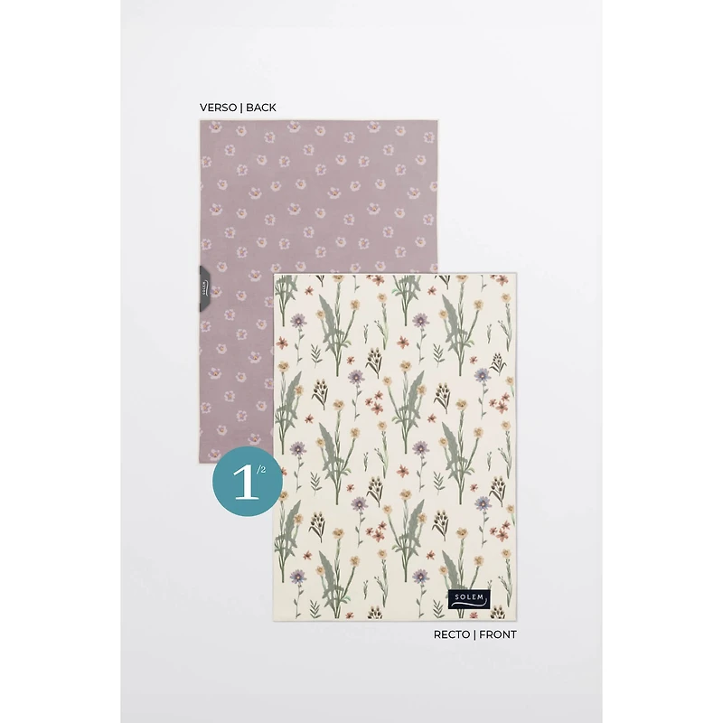 Linges pour vitres et miroirs en microfibre - Douce floraison, ensemble de 4
