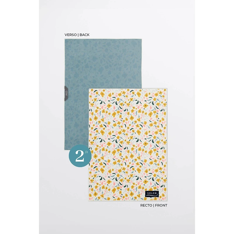 Linges pour vitres et miroirs en microfibre - Harmonie florale, ensemble de 4