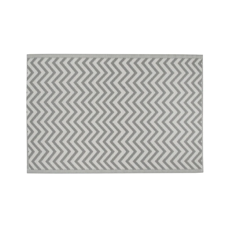 Chevron Motif Outdoor Carpet - Grey