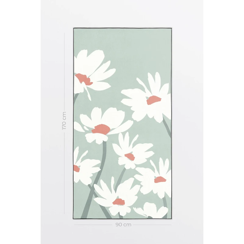 Microfiber Breezy Marguerite Bath Towel - Sage