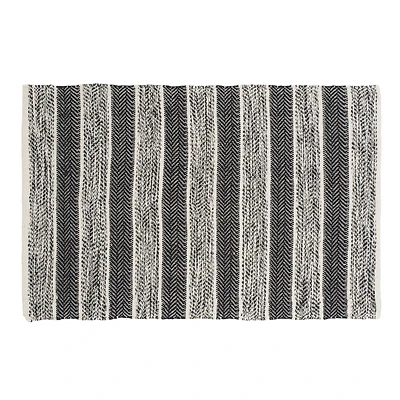 Black Stripe Pattern Rug 