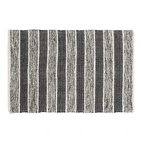 Black Stripe Pattern Rug 