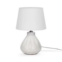 Zeny Table Lamp with Oval Base - Cream