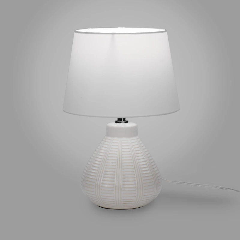 Zeny Table Lamp with Oval Base - Cream