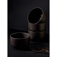 Ensemble de 4 bols Youlha - Noir mat