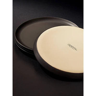 Set of 4 Edan Flat Dinner Plates 9.4" - Matte Black