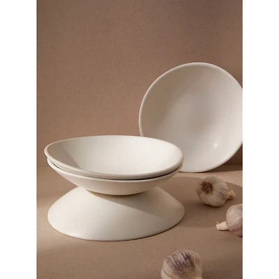 Ensemble de 4 assiettes à pâtes Dadasi - Blanc mat