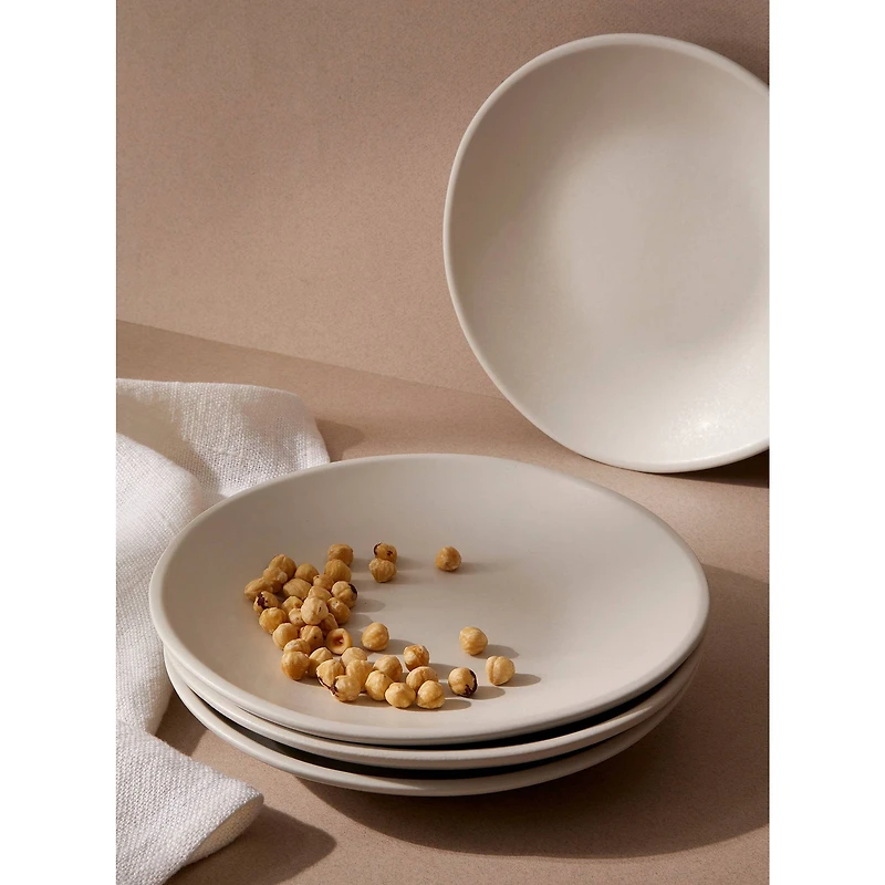 Ensemble de 4 assiettes plates Dadasi - Blanc mat