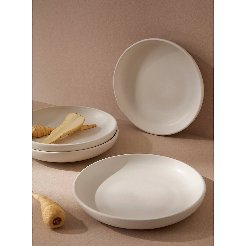 Set of 4 Youlha Pasta Plates 9.4" - Matte White