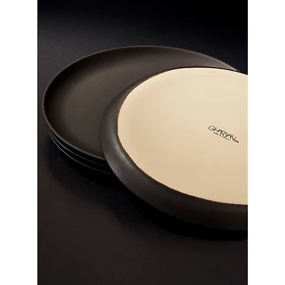 Ensemble de 4 assiettes plates Edan 28,5 cm - Noir mat