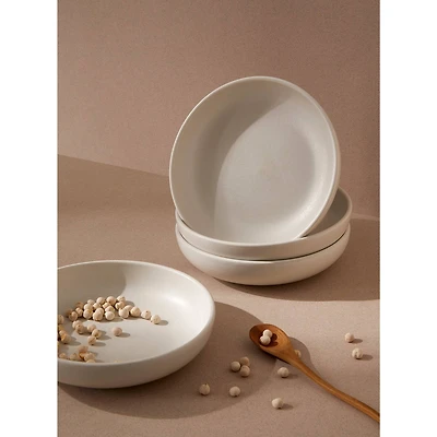 Set of 4 Youlha Pasta Plates 7.9" - Matte White