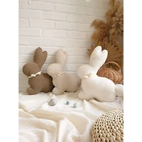 Coussin en peluche, lapin - Ecru