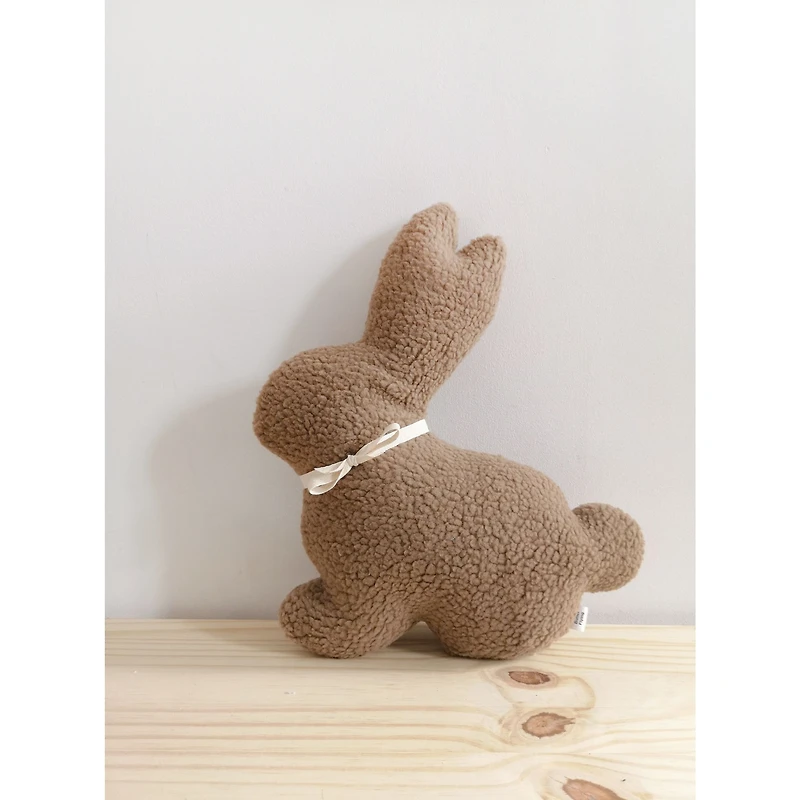 Coussin en peluche, lapin - Brun