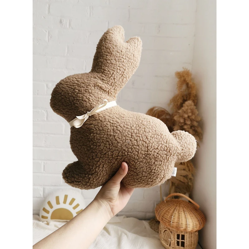 Coussin en peluche, lapin - Brun