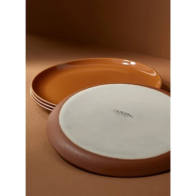 Set of 4 Edan Flat Dinner Plates 11.2" - Terracotta