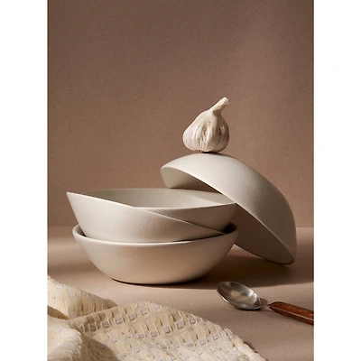 Set of 4 Dadasi Soup Plates - Matte White