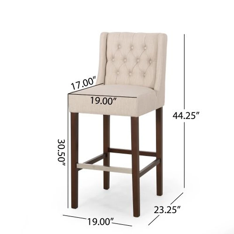 Ensemble de 2 tabourets de bar 30 po tissu et métal