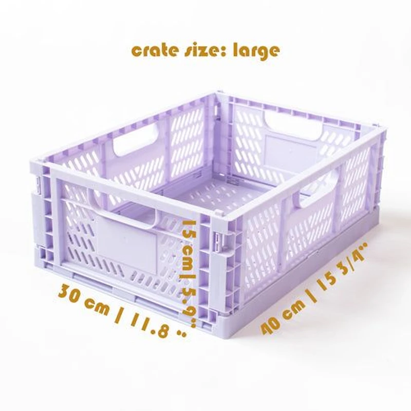 Set of 4 Large Folding Storage Crates - Off White