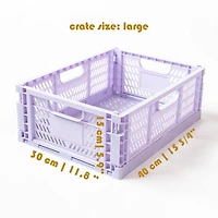 Set of 4 Large Folding Storage Crates - Off White