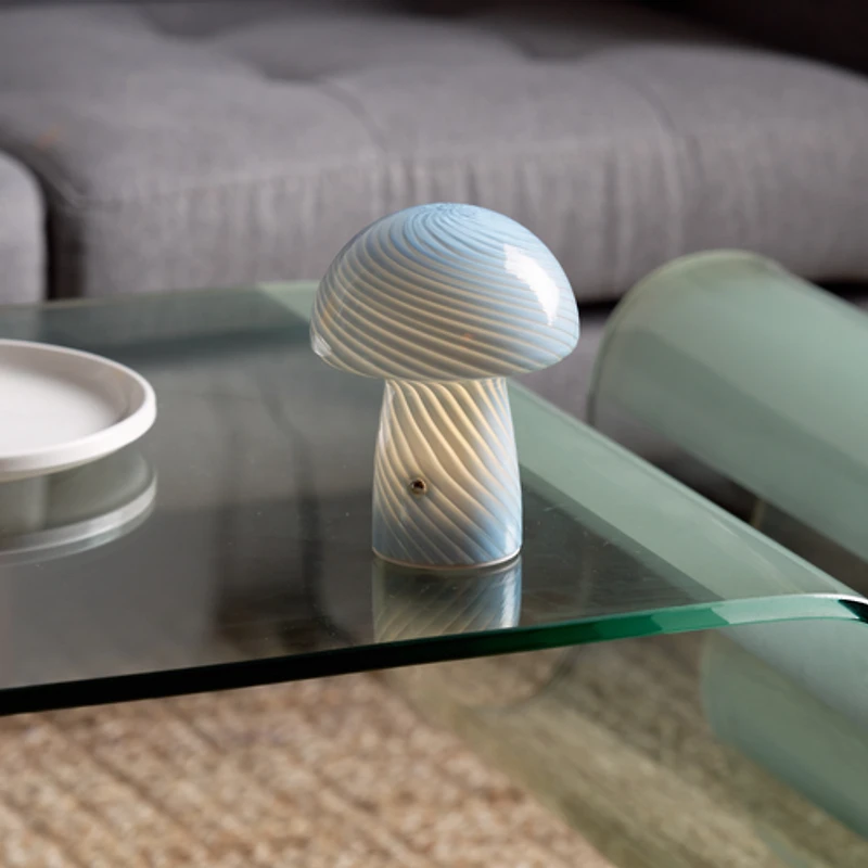 Humber Mini Cordless Glass Mushroom Lamp