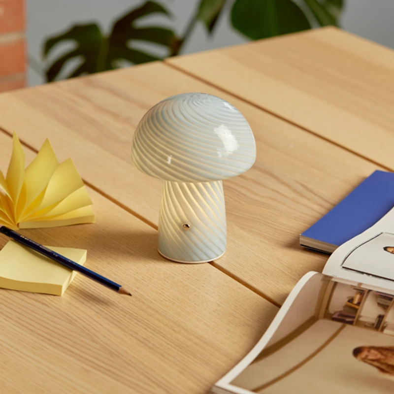 Humber Mini Cordless Glass Mushroom Lamp