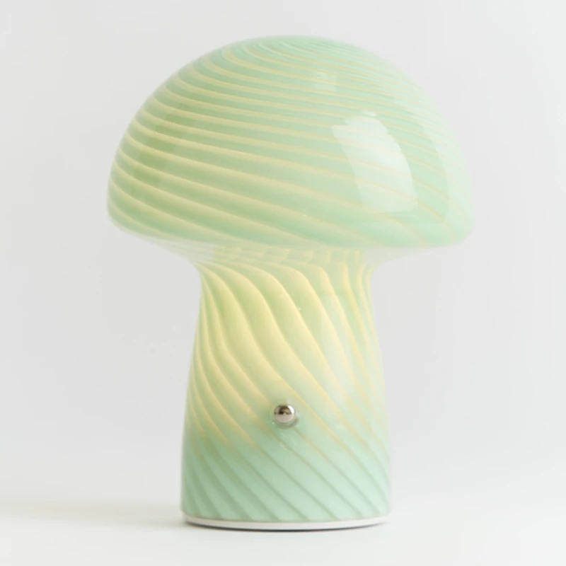 Humber Mini Cordless Glass Mushroom Lamp - Green