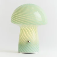 Humber Mini Cordless Glass Mushroom Lamp - Green