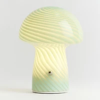 Humber Mini Cordless Glass Mushroom Lamp - Green