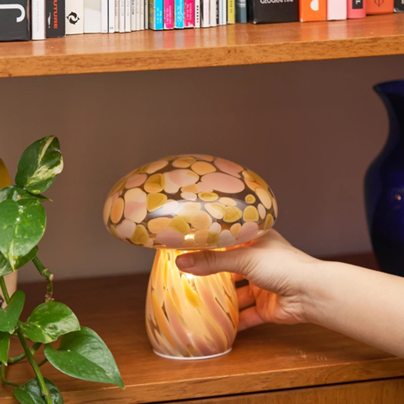 Lampe champignon à dessus ouvert – Haute – Rose